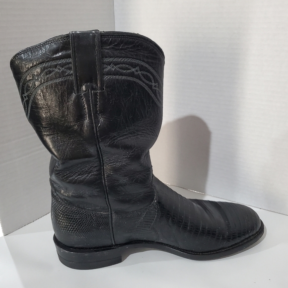 Justin Cowgirl Boots 👢 Lizzard 🦎 and Kid Skin Size 8 B Ladies L👀K - Picture 5 of 12